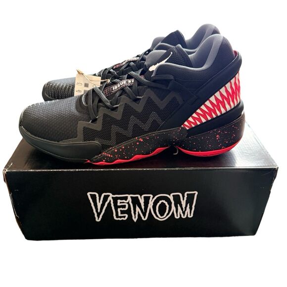 Adidas D.O.N. Issue #2 Marvel Venom Basketball Shoes Black Red Mens Size 11 NWT main image 5